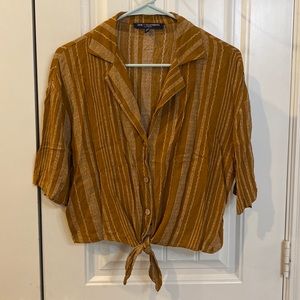 Breezy button and tie blouse